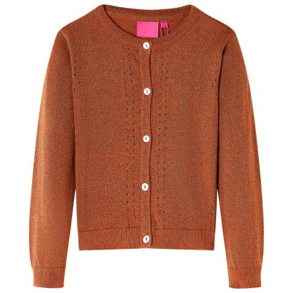 Cardigan tricotat pentru copii, coniac, 128 GartenMobel Dekor
