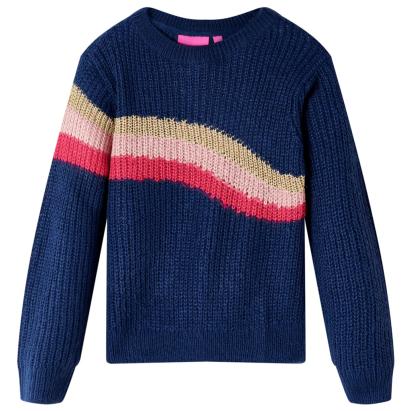 Pulover pentru copii tricotat, bleumarin, 140 GartenMobel Dekor
