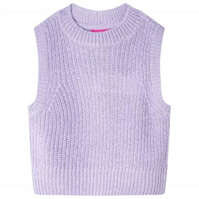 Vestă pulover pentru copii tricotată, liliac deschis, 116 GartenMobel Dekor