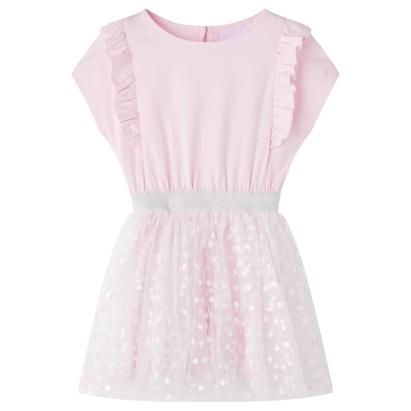 Rochie copii volane, roz deschis, 104 GartenMobel Dekor