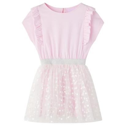 Rochie copii volane, roz deschis, 116 GartenMobel Dekor
