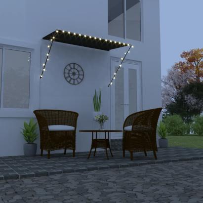 Copertină retractabilă cu LED, antracit, 250 x 150 cm GartenMobel Dekor