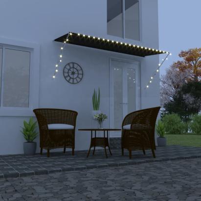 Copertină retractabilă cu LED, antracit, 350 x 150 cm GartenMobel Dekor