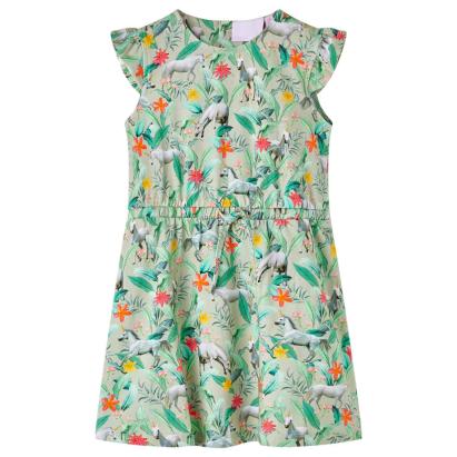 Rochie copii cu mâneci largi kaki deschis 104 GartenMobel Dekor
