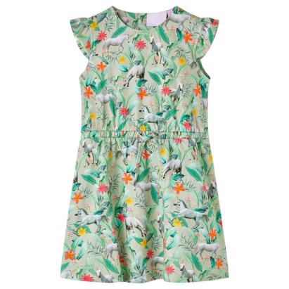 Rochie copii cu mâneci largi kaki deschis 116 GartenMobel Dekor