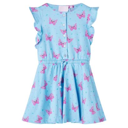 Rochie de copii cu nasturi fără mâneci, albastru 128 GartenMobel Dekor