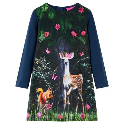 Rochie cu mâneci lungi pentru copii, bleumarin, 92 GartenMobel Dekor