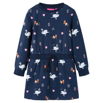 Rochie cu mâneci lungi pentru copii, bleumarin, 92 GartenMobel Dekor