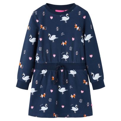 Rochie pentru copii cu mâneci lungi, bleumarin, 116 GartenMobel Dekor
