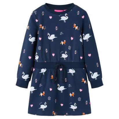 Rochie pentru copii cu mâneci lungi, bleumarin, 128 GartenMobel Dekor
