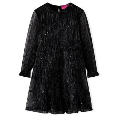 Rochie pentru copii cu mâneci lungi, negru, 92 GartenMobel Dekor