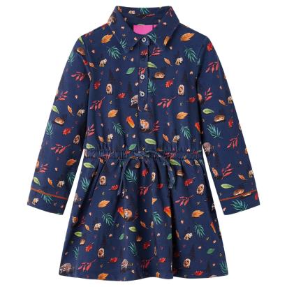 Rochie cu mâneci lungi pentru copii, bleumarin, 92 GartenMobel Dekor