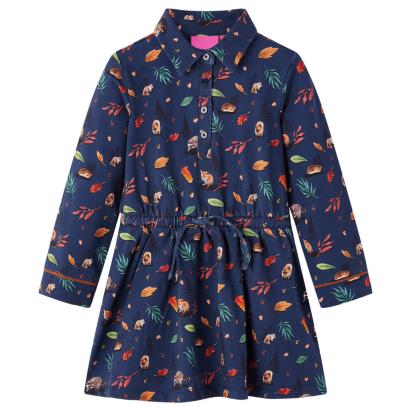 Rochie pentru copii cu mâneci lungi, bleumarin, 116 GartenMobel Dekor