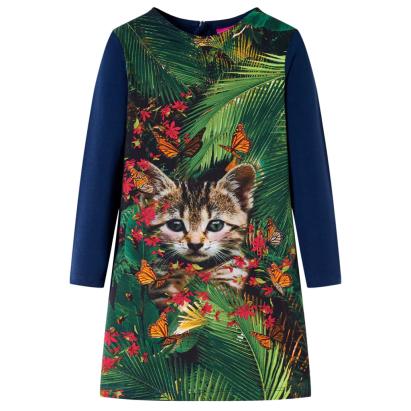 Rochie cu mâneci lungi pentru copii, bleumarin, 92 GartenMobel Dekor