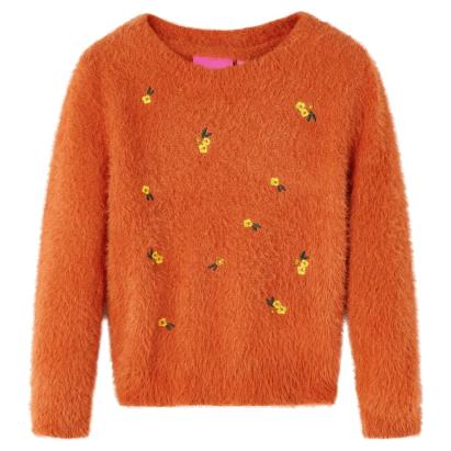 Pulover tricotat pentru copii, portocaliu ars, 92 GartenMobel Dekor
