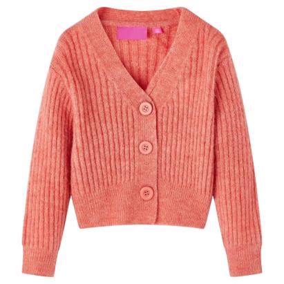 Cardigan tricotat pentru copii, roz mediu, 128 GartenMobel Dekor