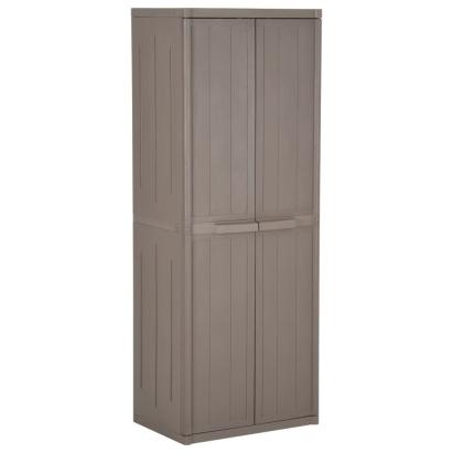 Dulap de depozitare grădină, maro, 65x45x172 cm PP aspect lemn GartenMobel Dekor