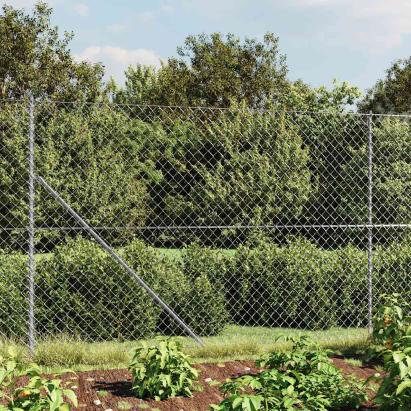 Gard plasă de sârmă cu țăruși de fixare, argintiu, 1,6x10 m GartenMobel Dekor