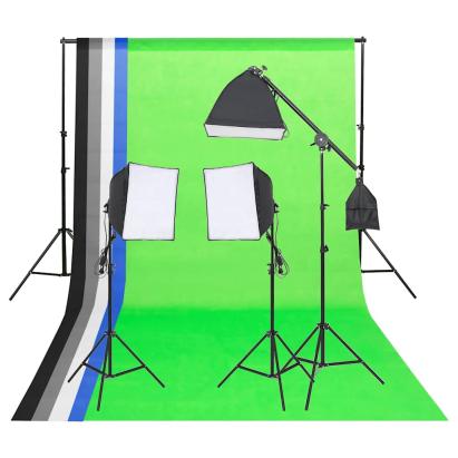 Kit de iluminat pentru studio foto cu fundaluri și reflector GartenMobel Dekor