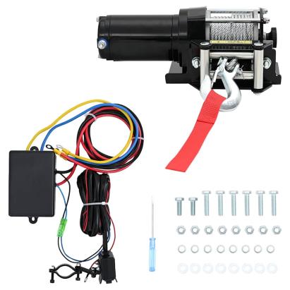 Vinci electric 12 V/1360 kg cu placă de montaj a scripetelui GartenMobel Dekor