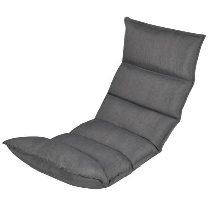Șezlong de podea pliabil, gri, material textil GartenMobel Dekor