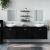 Set mobilier de baie, 6 piese, negru, lemn prelucrat GartenMobel Dekor