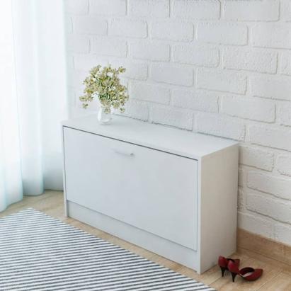 Banchetă de stocare pentru pantofi, 80x24x45 cm, alb GartenMobel Dekor