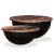 Set măsuțe cafea, 2 piese, negru, lemn masiv reciclat formă bol GartenMobel Dekor