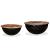 Set măsuțe cafea, 2 piese, negru, lemn masiv reciclat formă bol GartenMobel Dekor