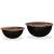 Set măsuțe cafea, 2 piese, negru, lemn masiv reciclat formă bol GartenMobel Dekor