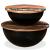 Set măsuțe cafea, 2 piese, negru, lemn masiv reciclat formă bol GartenMobel Dekor