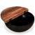 Set măsuțe cafea, 2 piese, negru, lemn masiv reciclat formă bol GartenMobel Dekor