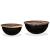 Set măsuțe cafea, 2 piese, negru, lemn masiv reciclat formă bol GartenMobel Dekor