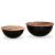 Set măsuțe cafea, 2 piese, negru, lemn masiv reciclat formă bol GartenMobel Dekor