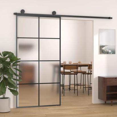 Ușă glisantă, negru, 102,5x205 cm, aluminiu și sticlă ESG GartenMobel Dekor