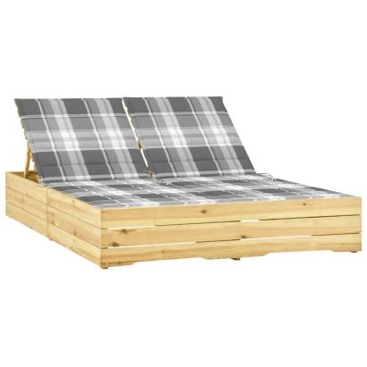 Șezlong dublu cu perne, lemn de pin tratat GartenMobel Dekor