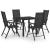 Set mobilier de grădină, 5 piese, negru, aluminiu GartenMobel Dekor
