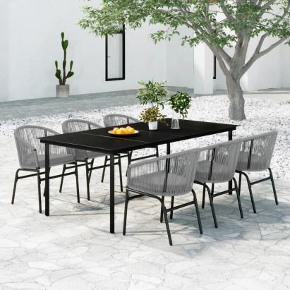 Set mobilier de grădină, 7 piese, gri GartenMobel Dekor