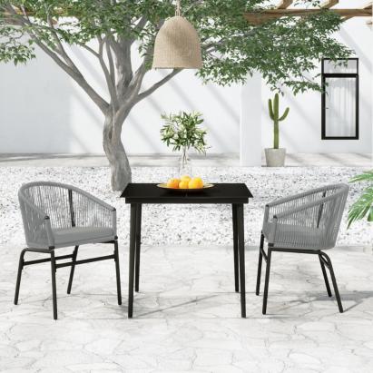 Set mobilier de grădină, 3 piese, gri GartenMobel Dekor