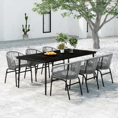Set mobilier de grădină, 7 piese, gri GartenMobel Dekor