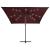 Umbrelă în consolă de grădină cu LED-uri, roșu bordo 250x250 cm GartenMobel Dekor