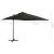 Umbrelă în consolă cu stâlp și LED-uri, negru, 250 cm GartenMobel Dekor