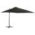 Umbrelă în consolă cu stâlp și LED-uri, negru, 250 cm GartenMobel Dekor