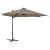Umbrelă în consolă cu stâlp și LED-uri, taupe, 300 cm GartenMobel Dekor