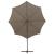Umbrelă în consolă cu stâlp și LED-uri, taupe, 300 cm GartenMobel Dekor