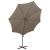 Umbrelă în consolă cu stâlp și LED-uri, taupe, 300 cm GartenMobel Dekor