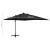 Umbrelă în consolă cu stâlp și LED-uri, negru, 300 cm GartenMobel Dekor