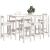 Set mobilier de bar, 9 piese, alb, lemn masiv de pin GartenMobel Dekor