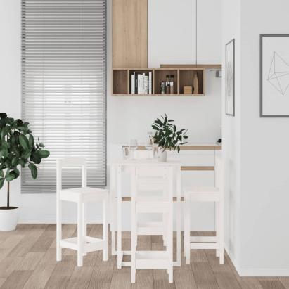 Set mobilier de bar, 5 piese, alb, lemn masiv de pin GartenMobel Dekor