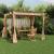 Pavilion cu draperii, gri taupe, 3 x 3 m, oțel GartenMobel Dekor